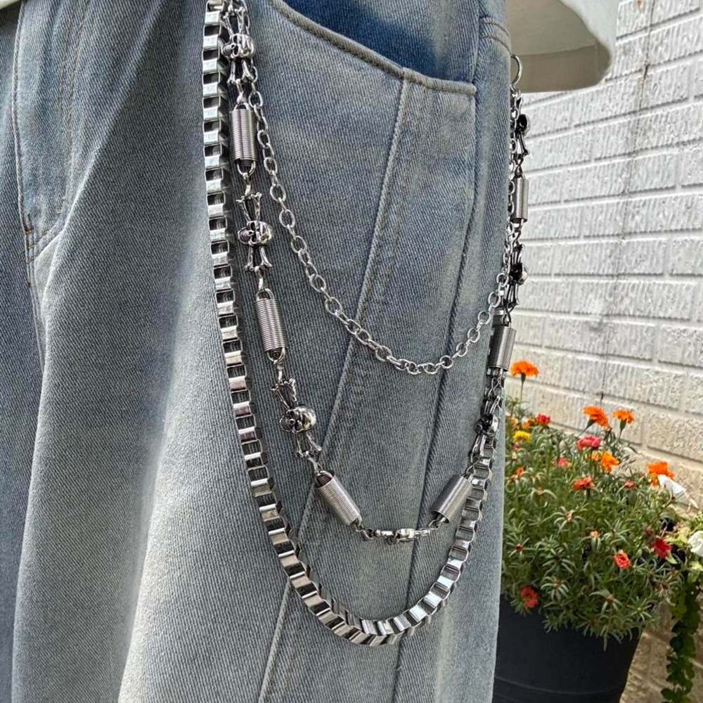 Silver Layered Wallet Chain